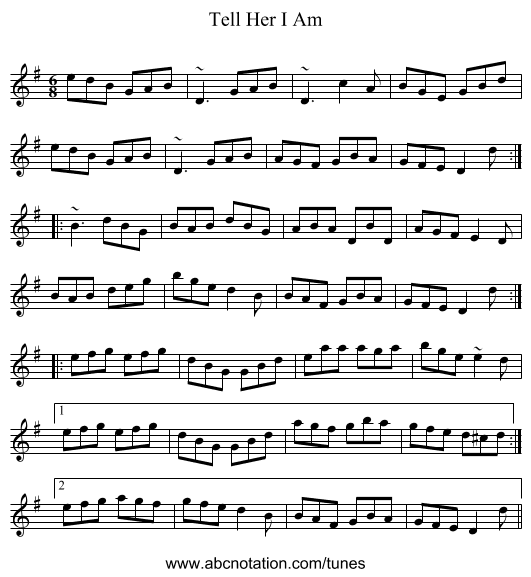 Tell Her I Am - staff notation