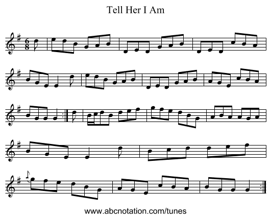 Tell Her I Am - staff notation