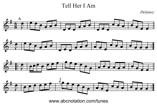 Tell Her I Am - staff notation