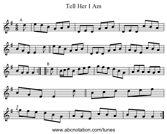Tell Her I Am - staff notation