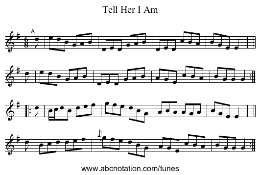 Tell Her I Am - staff notation