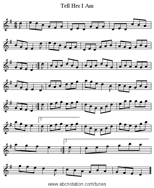 Tell Her I Am - staff notation