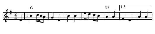 Tellings Hopsa - staff notation