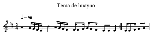 Tema de huayno - staff notation