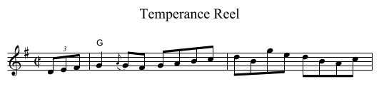 Temperance Reel - staff notation