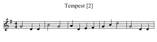 Tempest [2] - staff notation