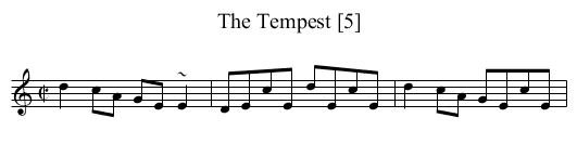 Tempest [5], The - staff notation