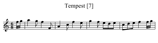 Tempest [7] - staff notation