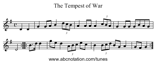 Tempest of War, The - staff notation