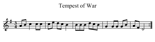 Tempest of War - staff notation