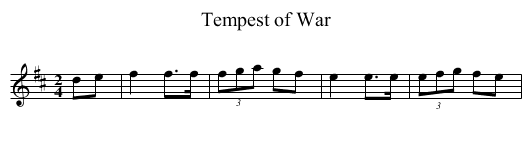 Tempest of War - staff notation
