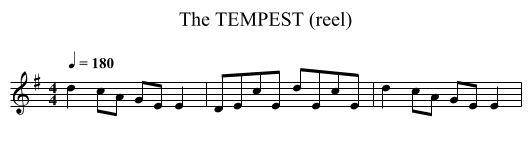 TEMPEST (reel), The - staff notation