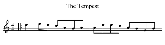 Tempest, The  - staff notation