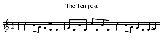 Tempest, The  - staff notation