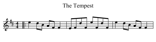 Tempest, The  - staff notation