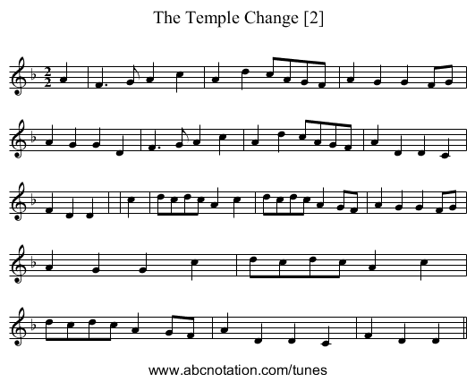 Temple Change [2], The - staff notation