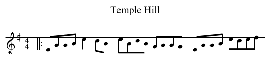 Temple Hill - staff notation