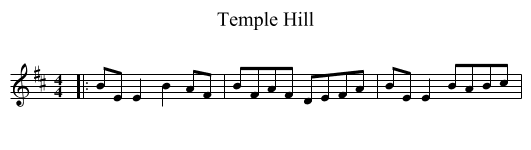 Temple Hill - staff notation