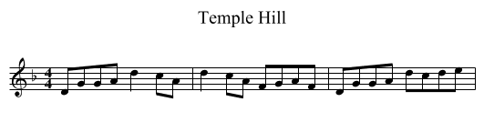 Temple Hill - staff notation