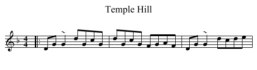 Temple Hill - staff notation