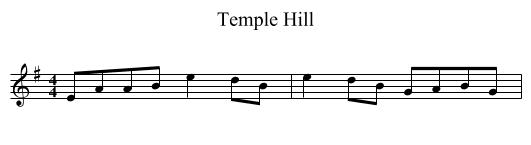Temple Hill - staff notation