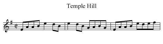 Temple Hill - staff notation