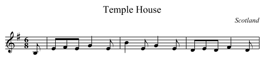Temple House - staff notation