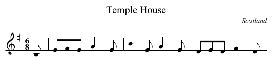 Temple House - staff notation