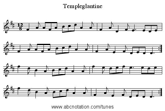Templeglantine - staff notation