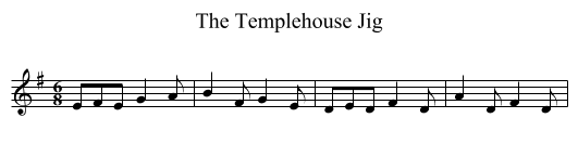 Templehouse Jig, The - staff notation