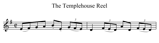 Templehouse Reel, The - staff notation