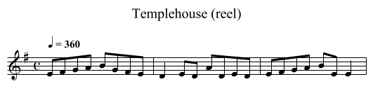 Templehouse (reel) - staff notation