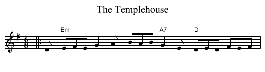 Templehouse, The  - staff notation