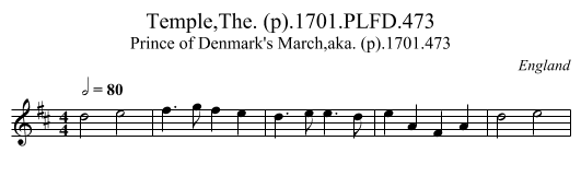 Temple,The. (p).1701.PLFD.473 - staff notation