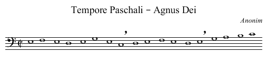 Tempore Paschali – Agnus Dei - staff notation