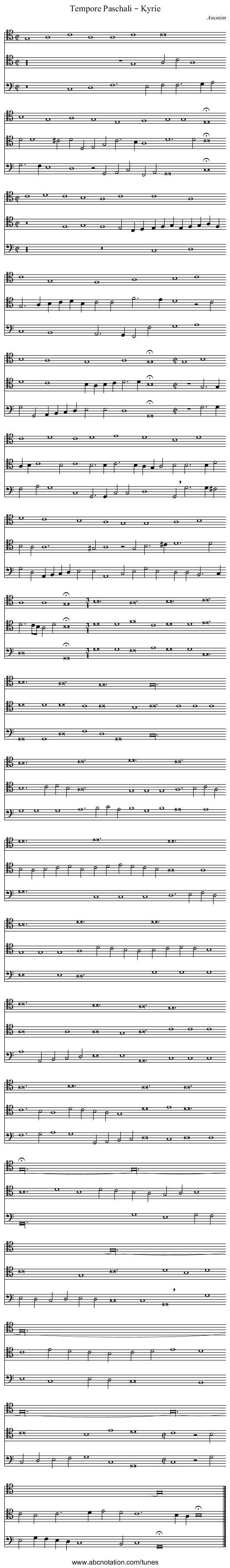 Tempore Paschali – Kyrie - staff notation