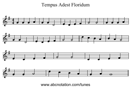 Tempus Adest Floridum - staff notation