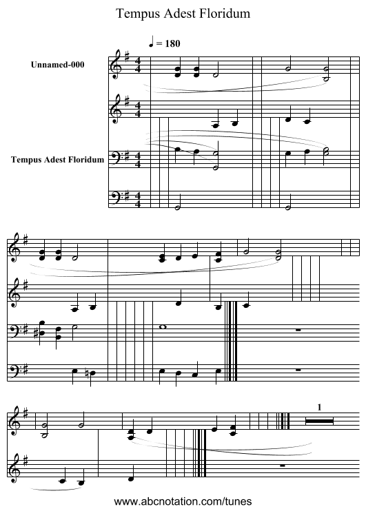 Tempus Adest Floridum - staff notation