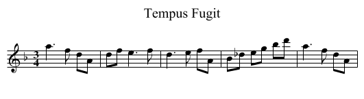 Tempus Fugit - staff notation
