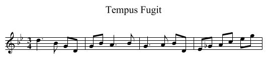 Tempus Fugit - staff notation
