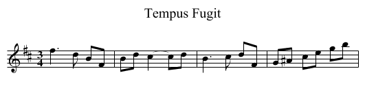 Tempus Fugit - staff notation