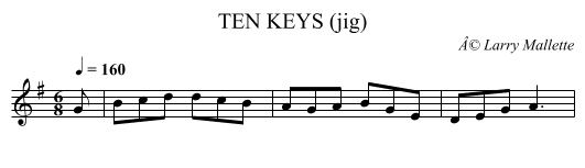 TEN KEYS (jig) - staff notation