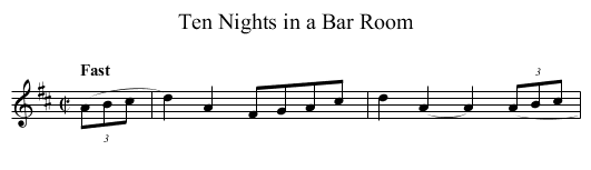 Ten Nights in a Bar Room - staff notation
