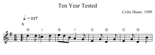 Ten Year Tested - staff notation
