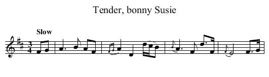 Tender, bonny Susie - staff notation