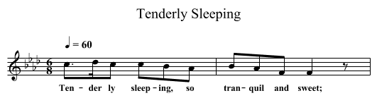 Tenderly Sleeping - staff notation