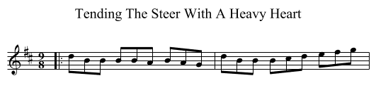 Tending The Steer With A Heavy Heart - staff notation