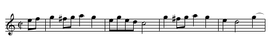 Tennessee Grey Eagle - staff notation