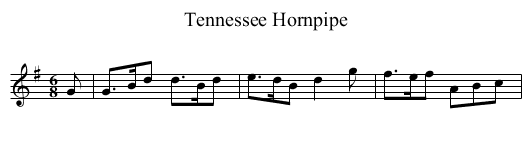 Tennessee Hornpipe - staff notation
