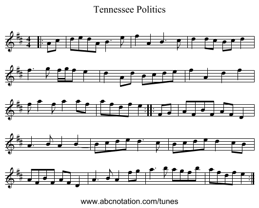 Tennessee Politics - staff notation